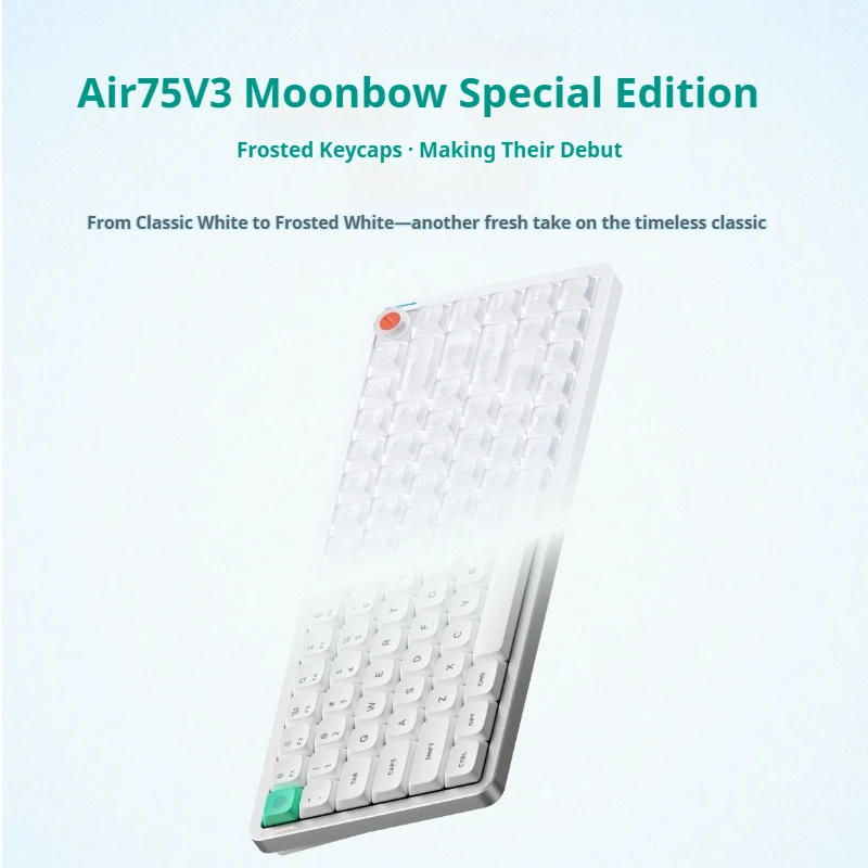 NuPhy Air75 V3 Moonbow Special Frosted Low Profile Keyboard,Tri-Mode Daisy Silent 42gf Switch QMK/VIA,For Office/Mac Users