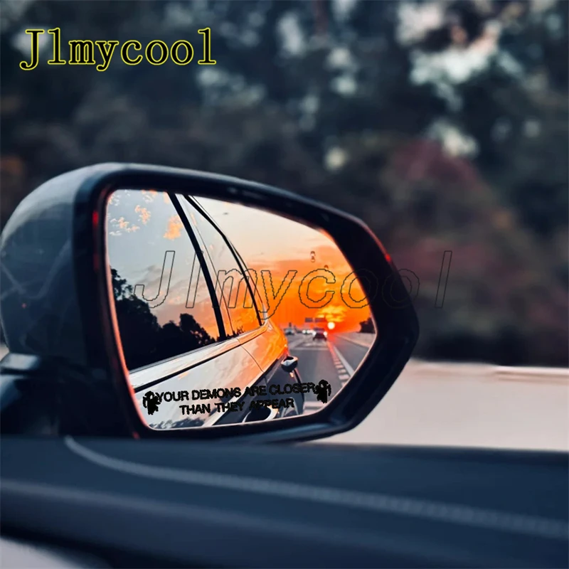 Your Inner Demons Are Closer Than They Seem Sticker Removable Car Mirror Stickers Halloween Decorations Fun Car Stickers