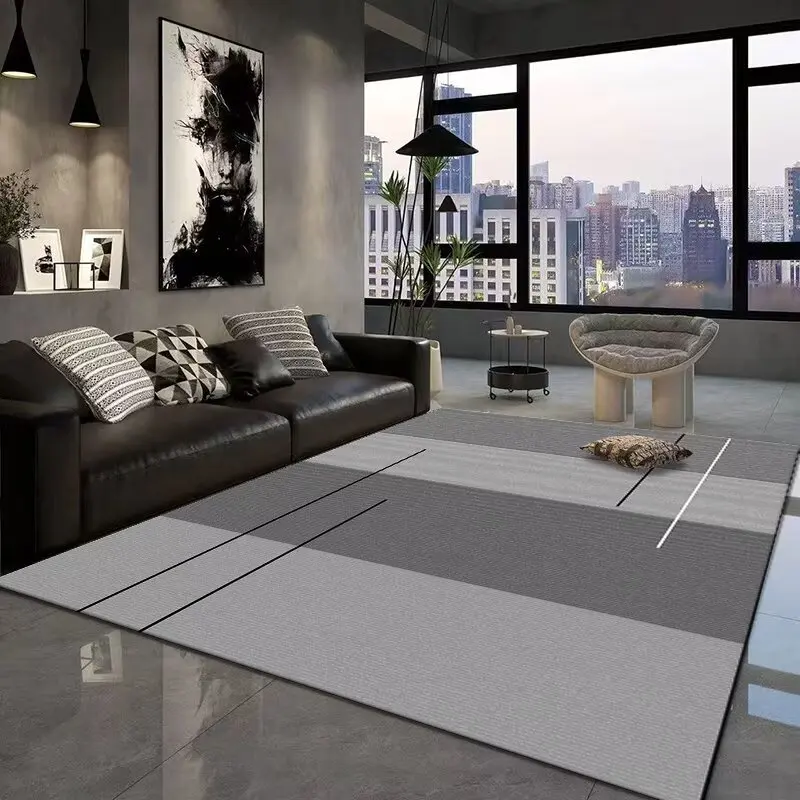 Modern Geometric Abstract Style Coffee Tables Mat Foldable Short Velvet Cloakroom Rug  Washable Easy Clean Entrance Door Mat