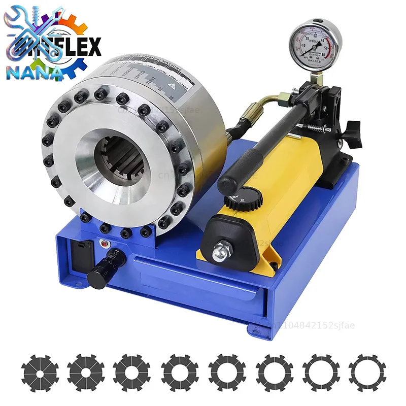 Manual Hydraulic Hose Crimper High Pressure Hose Pipe Crimping Machine+8set Dies