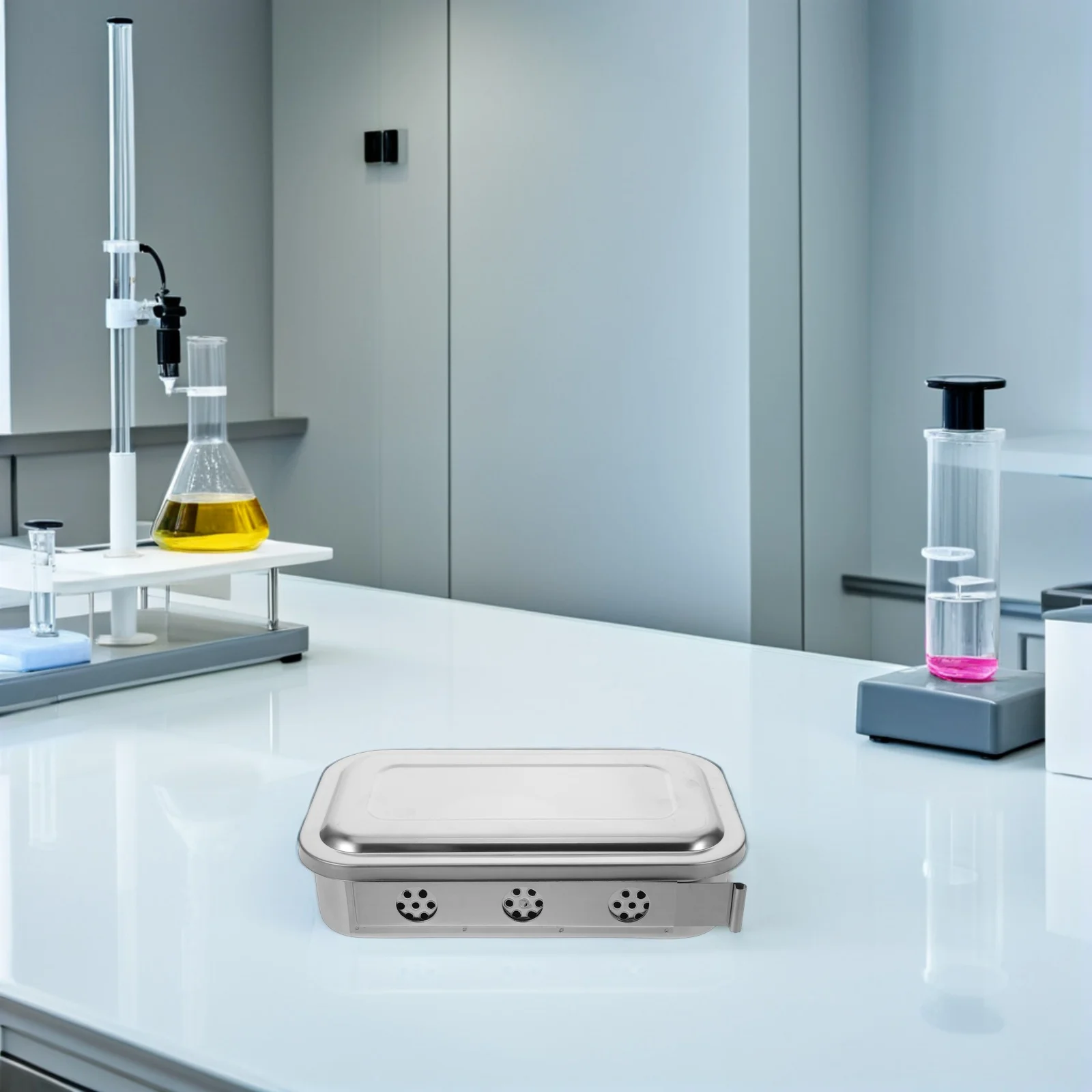 

Medical Stainless Steel Trays with Lid Surgical Tools Box Organizer Holder for Instruments Durable Hygienic Design Efficient