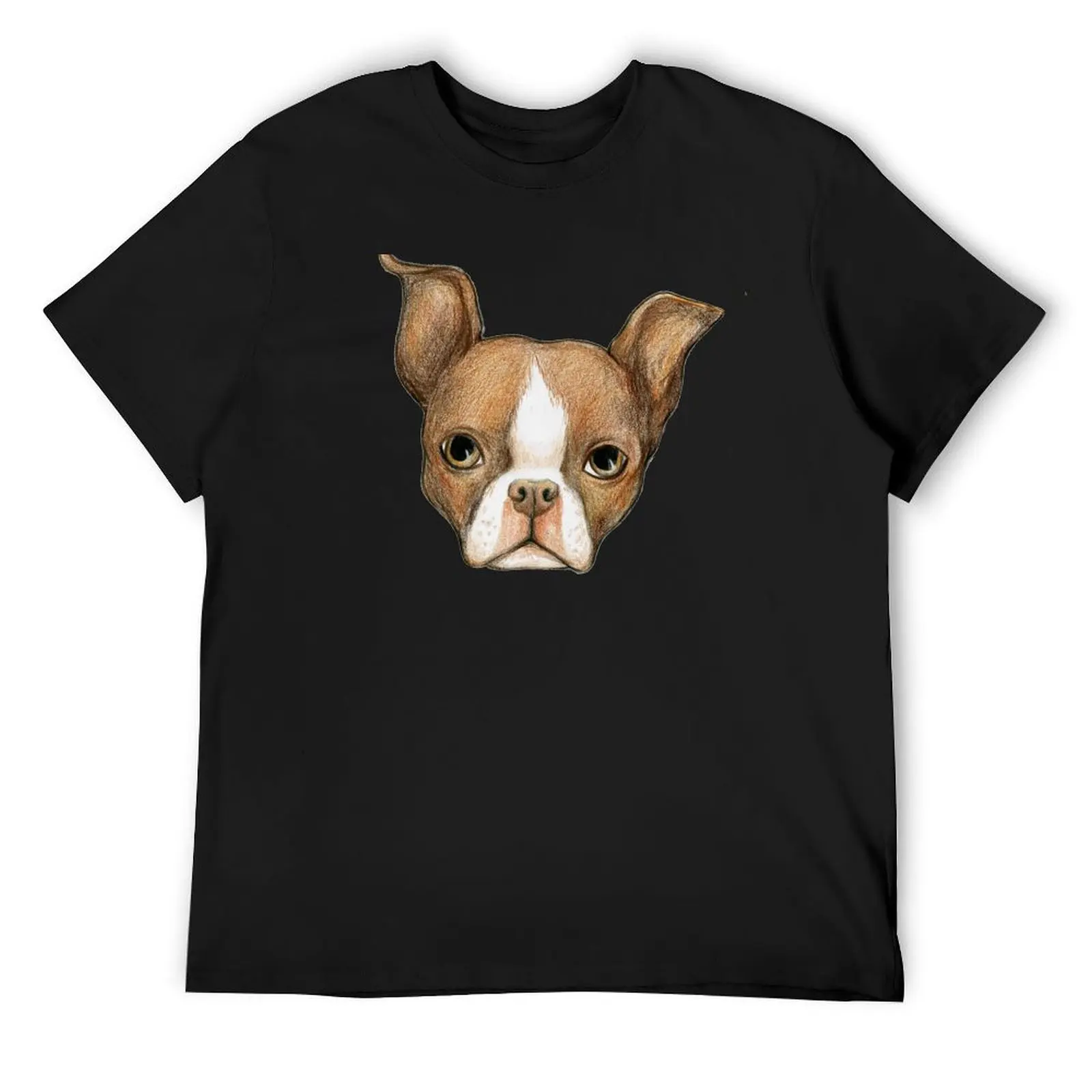 

Brown Boston Terrier T-Shirt Aesthetic clothing cute clothes anime clothes t shirts for men cotton