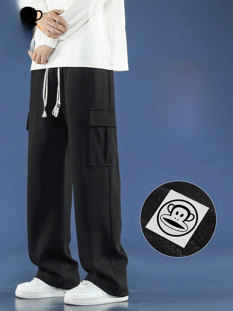 

Мужские повседневные брюки Paul Frank свободного прямого кроя в американском стиле, удобные, из полиэстера, не мнущиеся, осенние, модные