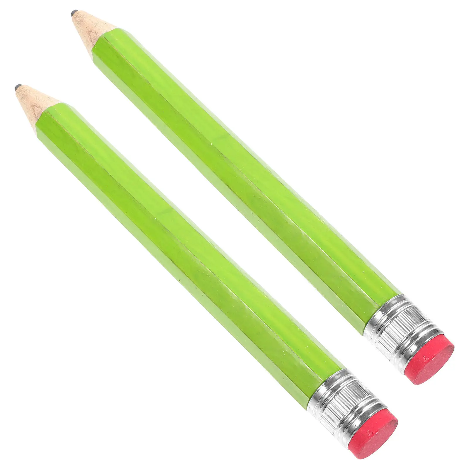 2Pcs 33Cm Large Art Pencil with Top Eraser Clear Plastic Case Long Writing Drawing Tool for School Activity Prize