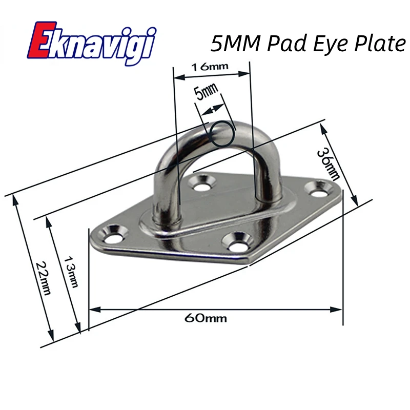 1PCS 304/316Stainless Steel Four Corner Sunshade Sail Accessories Sunshade Accessories Door Buckle Mountain Buckle 5mm Set