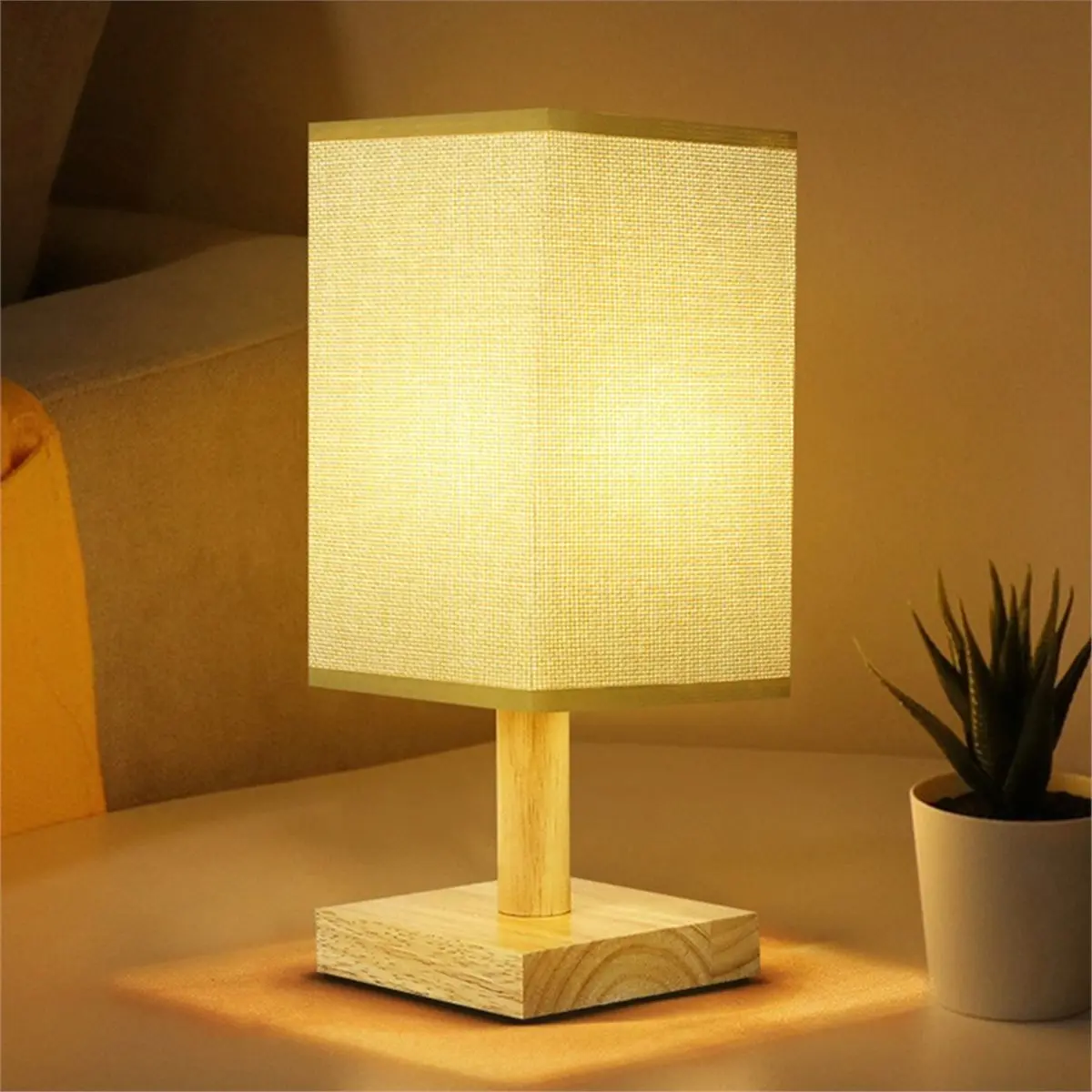 B17BBG LED Table Lamps Simple Chinese Style Decoration Lamp Dimmable USB Plug Night Light Lampshade Bedroom Bedside Lighting