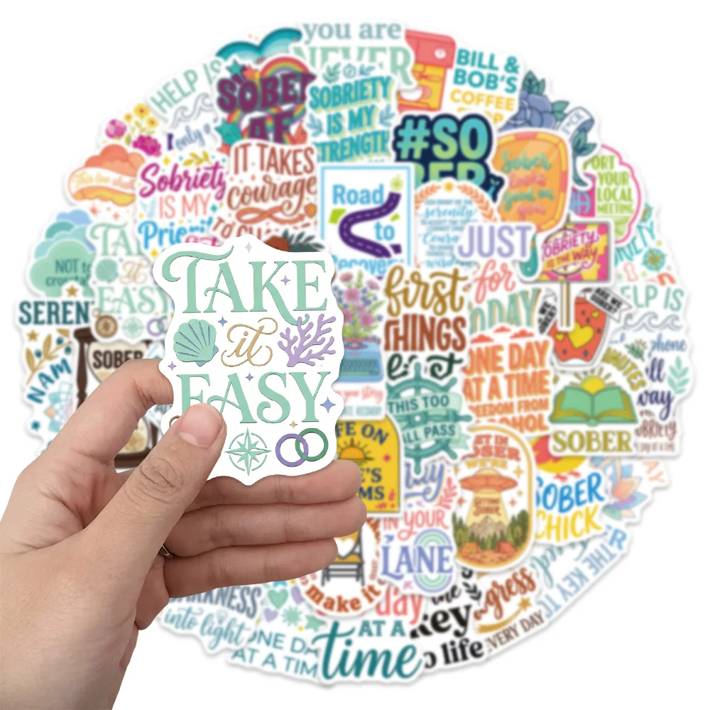 50PCS Wake up Cartoon Graffiti Stickers DIY Phone Cases, Postcards, Luggage, Laptop Speaker Waterproof Stickers