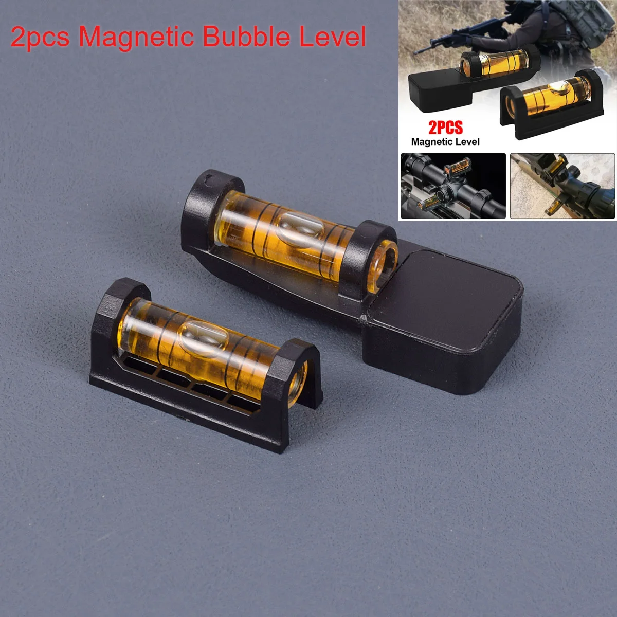 Tactical 2PCS Magnetic Gunsmith Bubble Level Scope Mount Maintenance Leveling Windage Tool for Rifle Hunting Scope