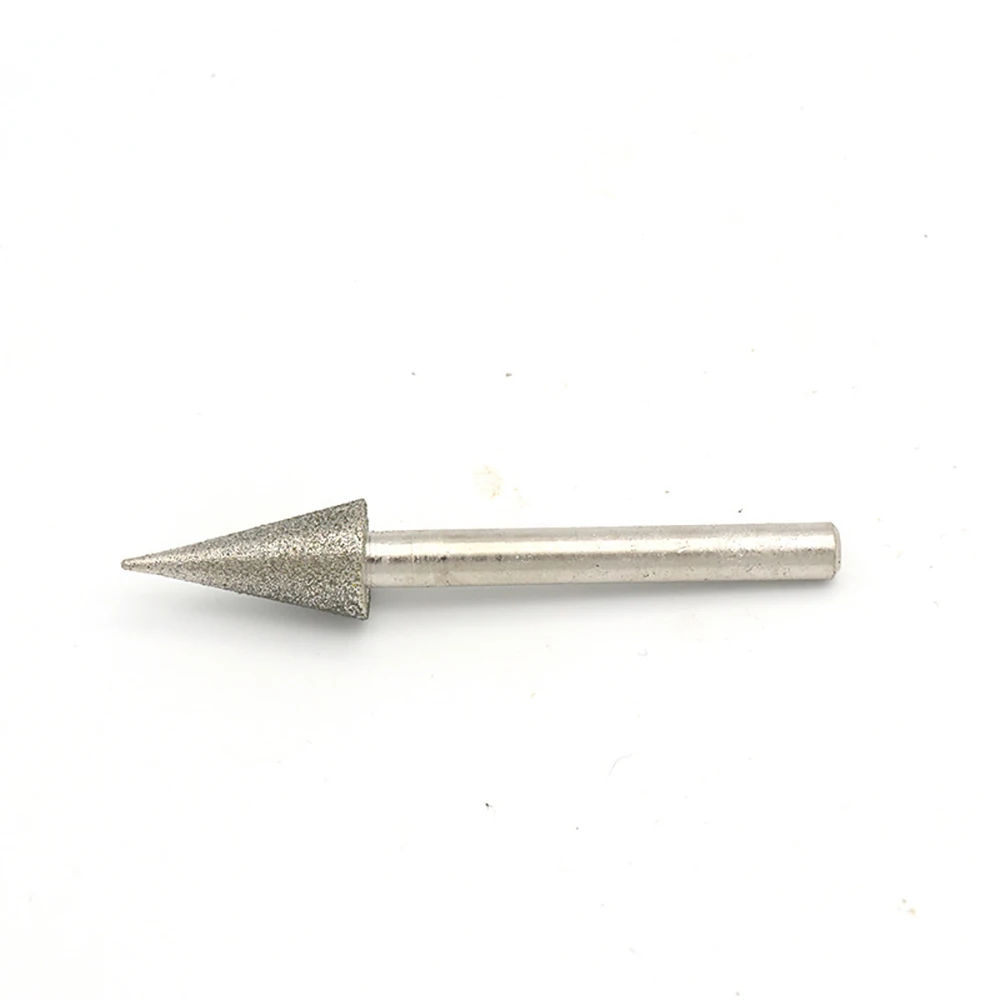 1pc 6-15mm Umbrella Diamond Grinding Head 6mm Shank Pointed Needle Grinding Rod For Stone Jade Engraving Polishing Abrasive Tool