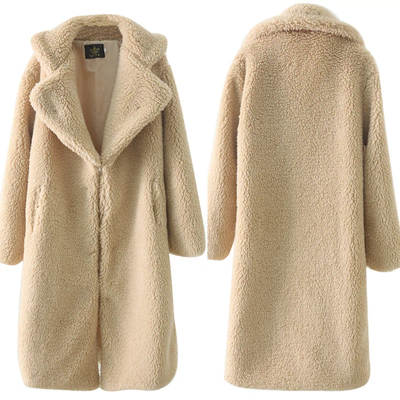 Faux Rabbit Faux Fur Coat Women Long Style Loose Lapel Fur Coat 2022 New Female Autumn Winter Plush Thick Warm Fur Coat