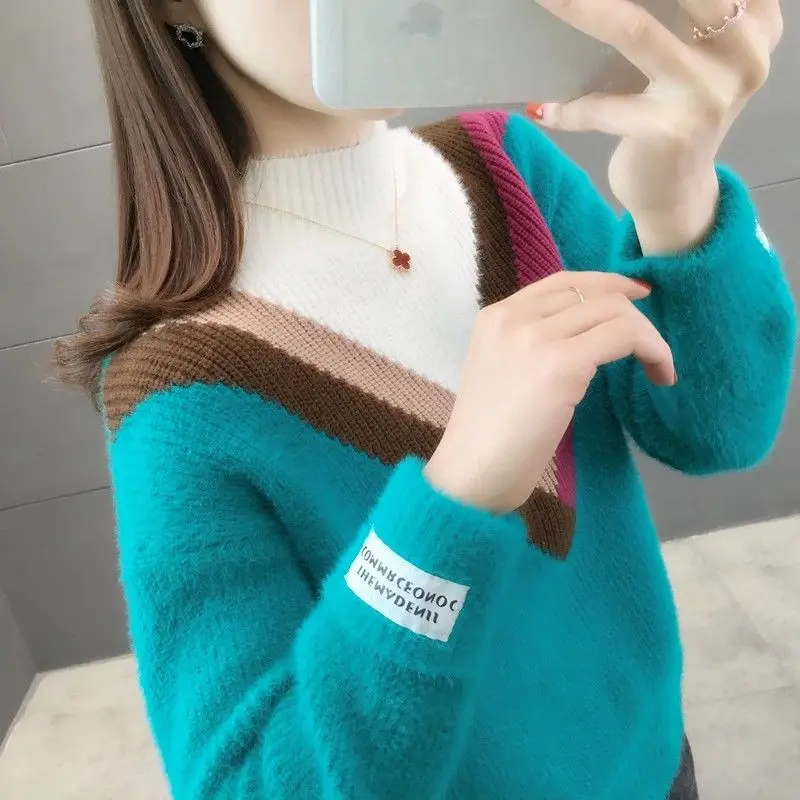 

Faionable Искусственный двухсекционный вязаный свитер Thiened Long Sve ort Sle Fce Base Layer Top для женщин Ci Walk