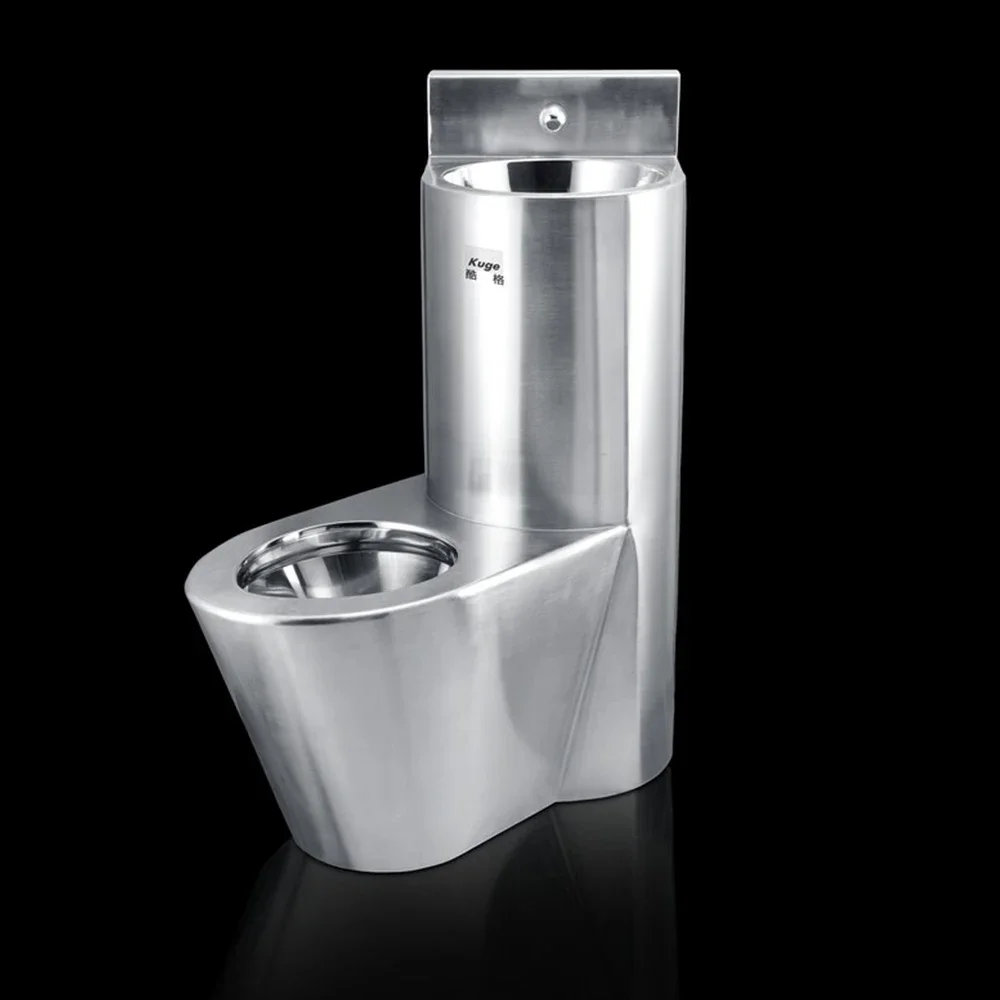 

European stainless steel toilet and sink combination bathroom floor installation combination toilet