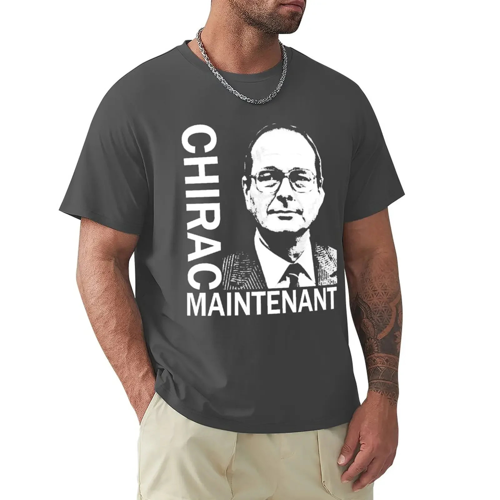 Jacques Chirac T-Shirt sports fans plus sizes mens graphic t-shirts big and tall