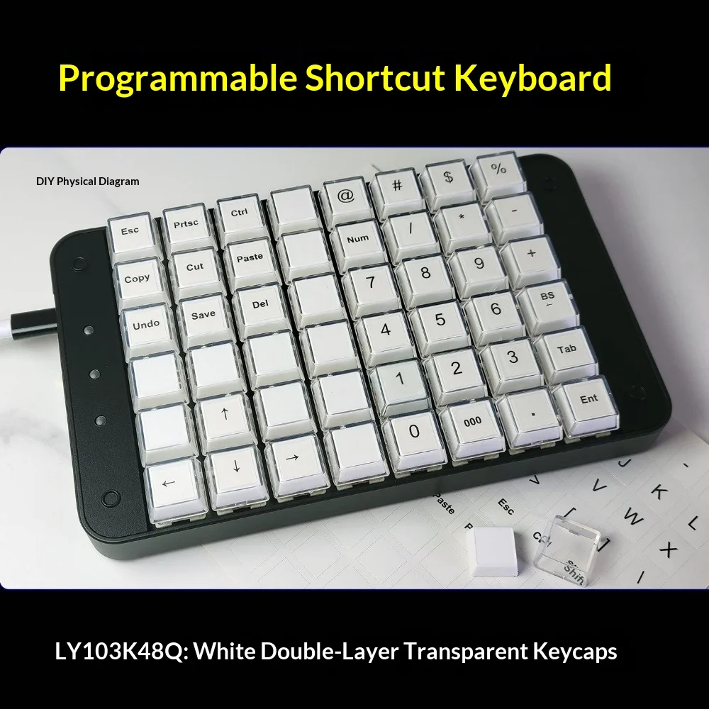 One-handed Keyboard Programmable Shortcut Macro Digital Excel CAD Drawing Industrial Control Cashier Machinery （Red Axis）