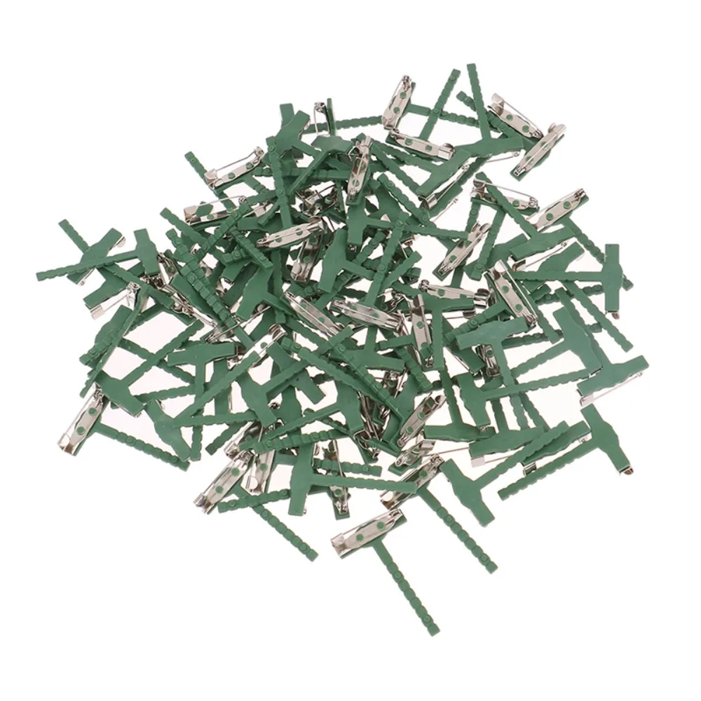 90PCS DIY Accessories Wedding Party Corsage Clips T-Shaped DIY Fake Flower Brooch Plastic Fixed Clips Wedding