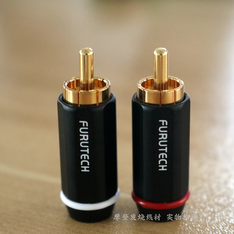 Furutech FP-126 Plaqué Or RCA Annie Plug Audio Câble de Signal de Petit Diamètre de Fil Adapté au Terminal AV Prise Mâle RCA