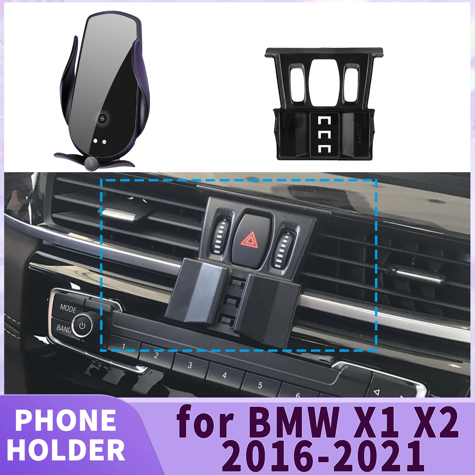 

fit for BMW X1 X2 F48 F49 F39 2016-2021 ​​Screen Base Phone Holder Mount ​​ Secure Clip Car​​ accessoires