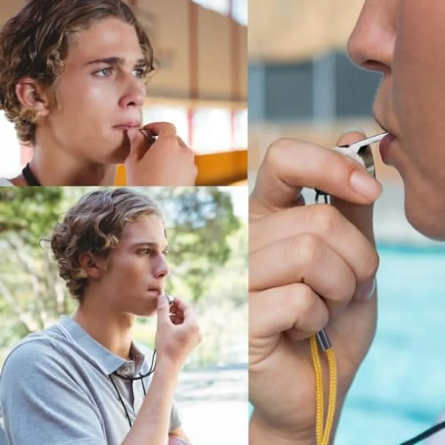 24 قطعة من صفارات الرياضة المصنوعة من الفولاذ المقاوم للصدأ مع صفارات صوتية عالية الحبل رائعة للمدربين والحكام المسؤولين #5