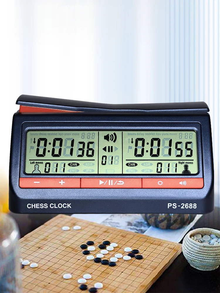 الشطرنج الرقمي الموقت USB شحن ساعة الشطرنج ساعة متر ساعة توقيت مع وظيفة العد التنازلي تأخير للاستخدام الشخصي الأسرة