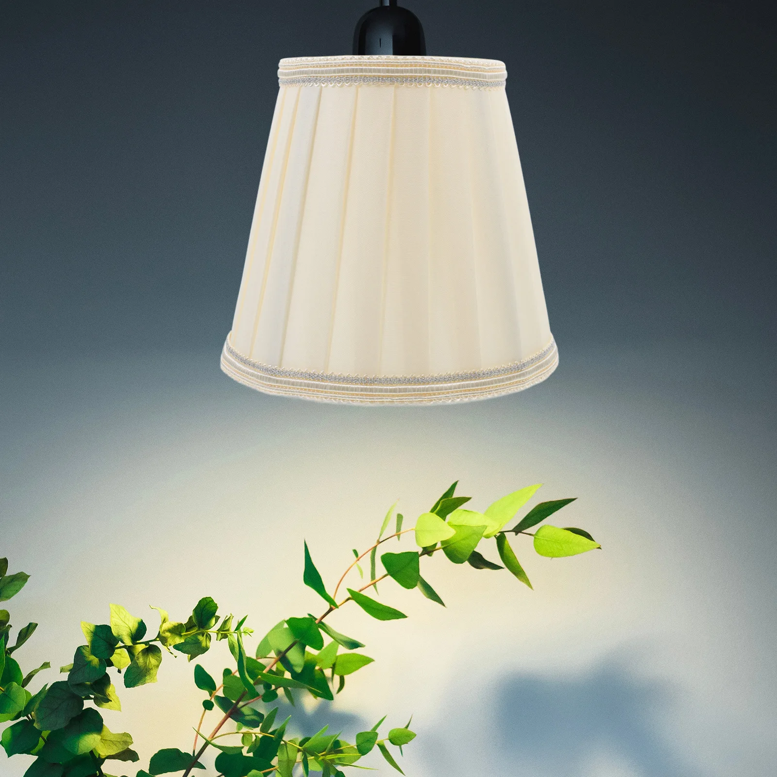 

Pleated Linen 90x140x130 White Black Edge Desk Lamp Shade Cloth Iron Burlap Replacement Lamp Shade Home Decor Soft Light
