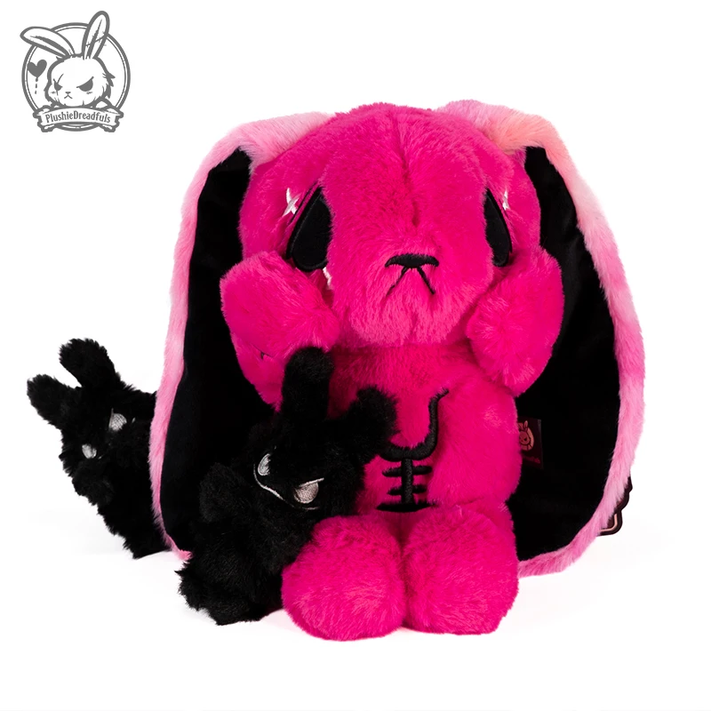 

In Stock 28cm Pluishie Dreadfuls Rose-Red Anxious Rabbit Plush Toy Healing Soothing And Companion Toys Birthday Christmas Gifts
