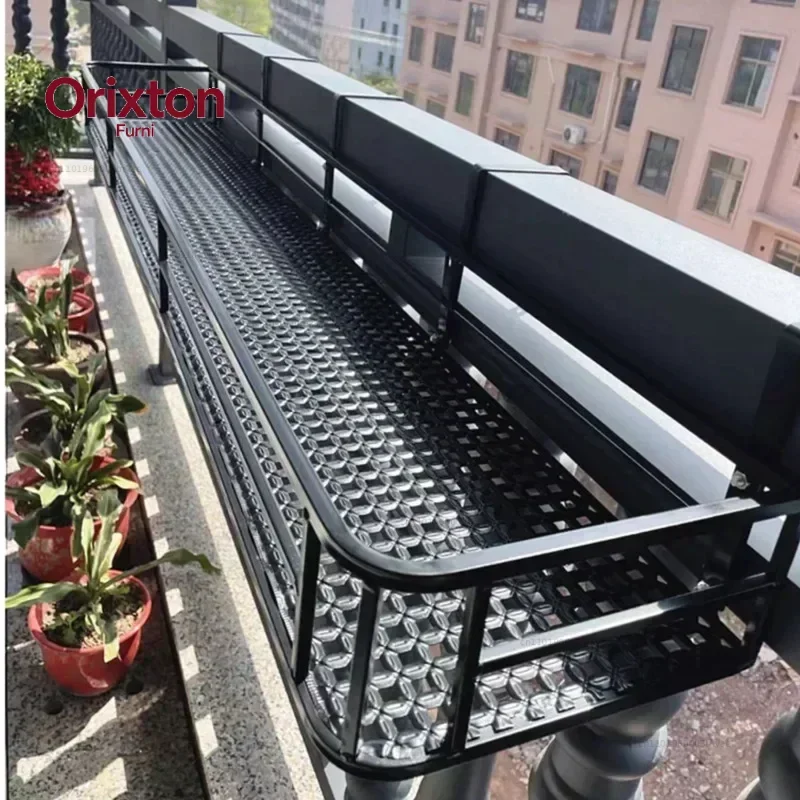 Expansive Iron Art Balcony Rail Organizer Elegant Decorative Hanging Pot Holder European-Style Flower Stand Urban Green