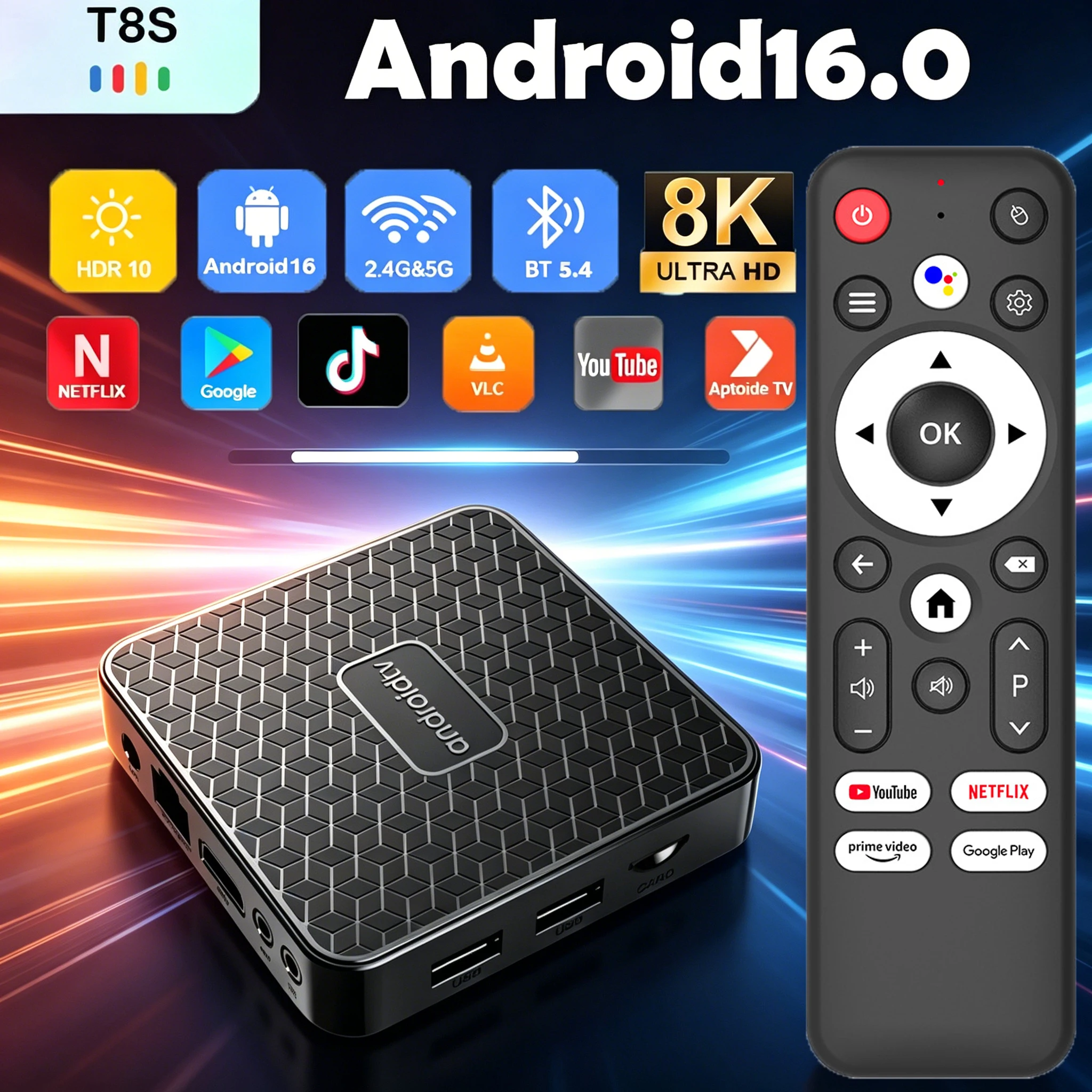 Smart TV Box Android16 T8S RK3518 Bluetooth 5.4 Dual WiFi6 G