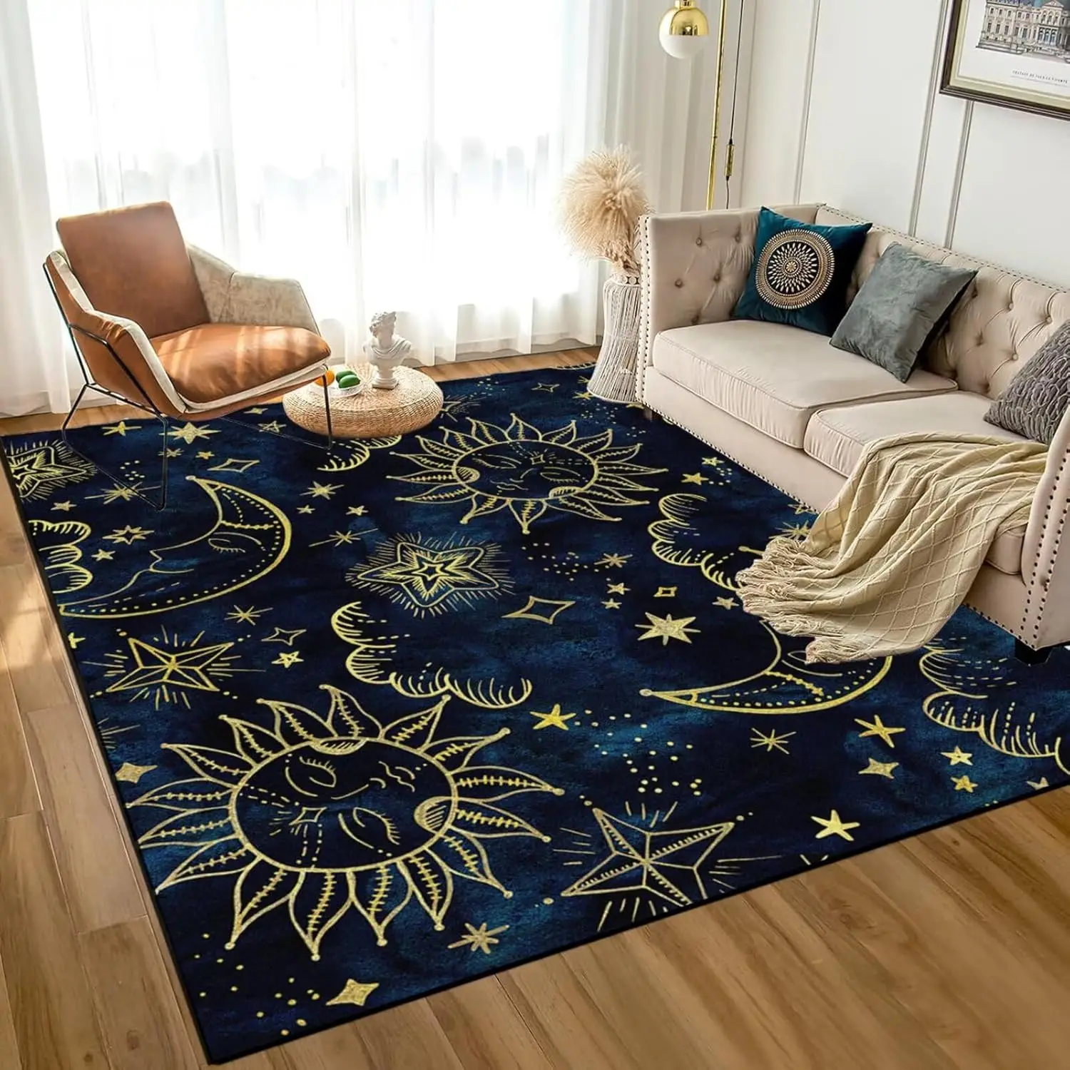 

Звездный ковер Небесное Солнце и Луна Коврики для девочек Мальчики Женщины Спальня Общежитие Гостиная Бохо Галактика Коврик Коврик Ковер