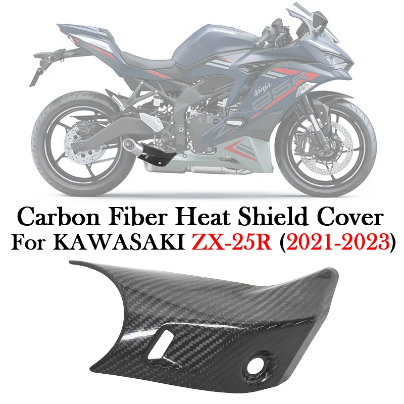 

Real Carbon Fiber For KAWASAKI ZX-25R ZX25R ZX 25R 2021 2022 2023 Motorcycle Exhaust Escape Muffler Protector Heat Shield Cover