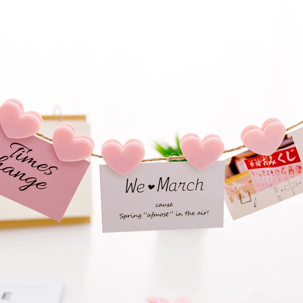 

20Pcs Heart Shape Plastic Clips Snack Bag Sealing Clamps Food Storage Office Document Organizer Heart Shape Clips