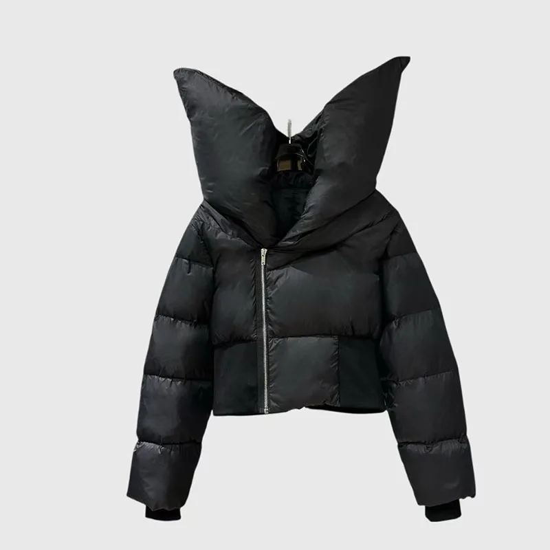 Dames high street opstaande donsjas, korte donsjas, hoogwaardige warme jas top, herfst en winter, nieuwe stijl, 2025,y2k