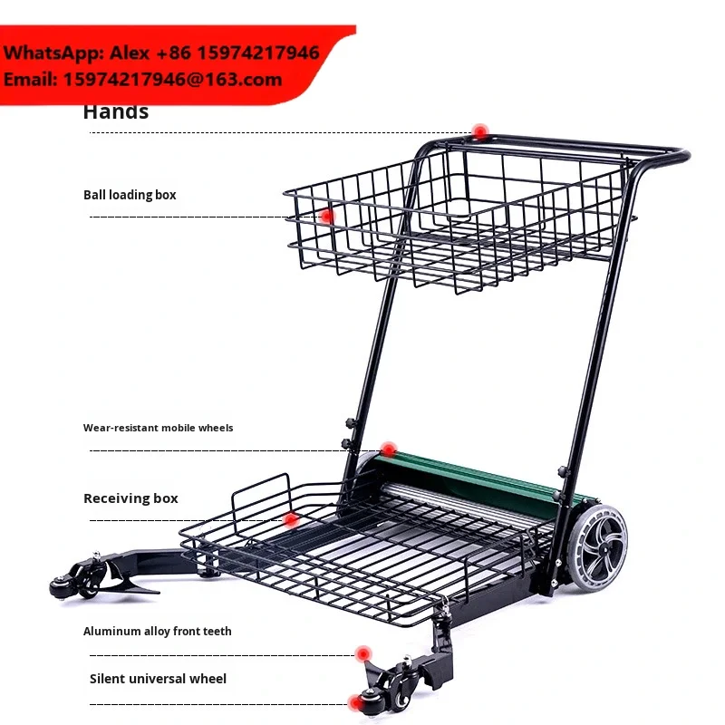 Tennis Automatic Ball Picker Machine Magic Tool Ball Picking Cart Ball Loading Frame Basket Black/Green/Gray Model 705 Guangdong