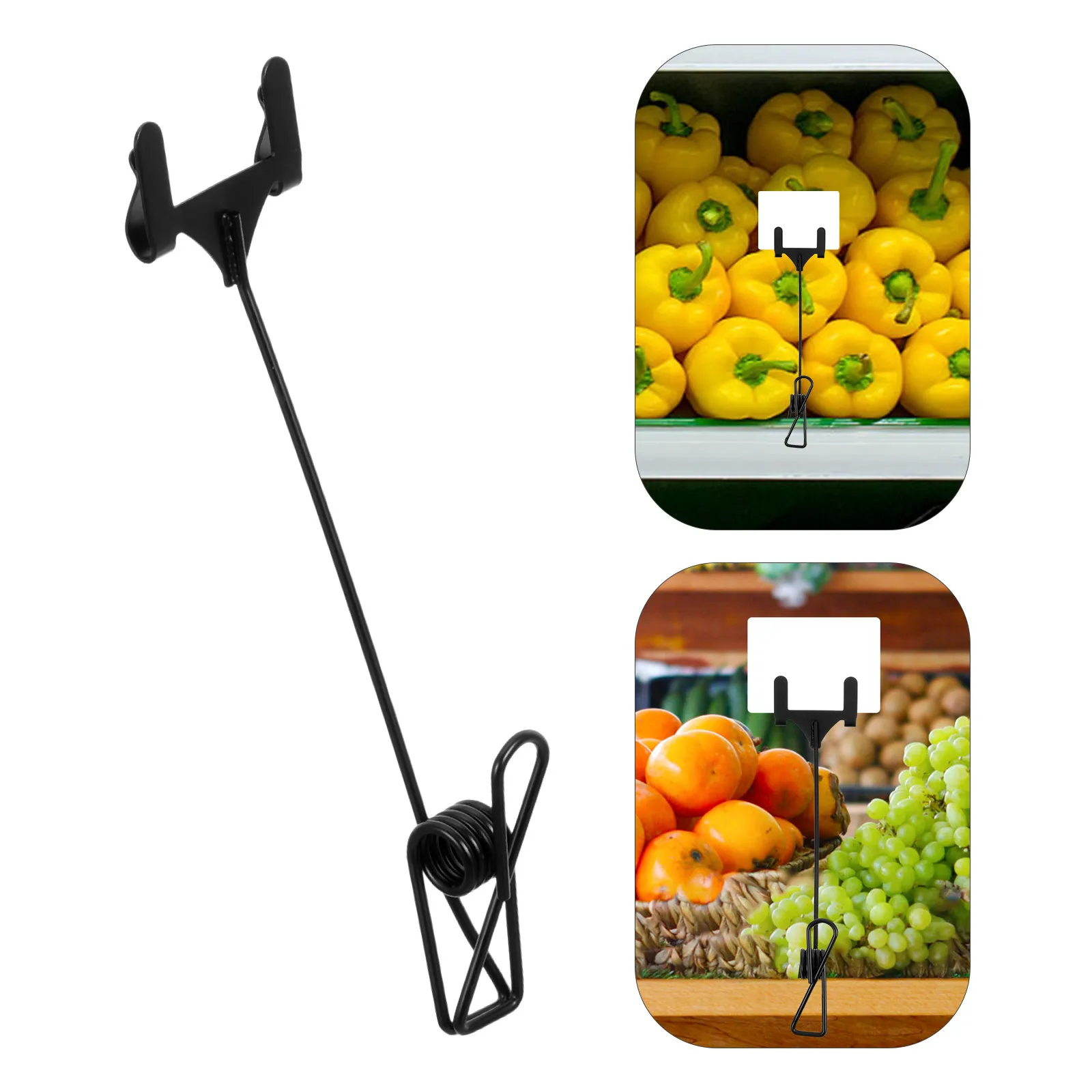 4Pcs Metal Price Tag Holder Clips Black for Retail Stores Supermarkets Boutiques - Shelf Label Display Sign Holder Clip Easy
