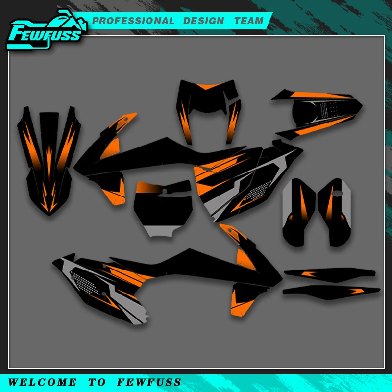 

Fewfuss для KTM SX SXF XC XCF 2016 2017 2018 EXC EXCF XCW 2017 2018 2019 мотоциклетная графическая наклейка, наклейки, номер, имя, индивидуальный заказ