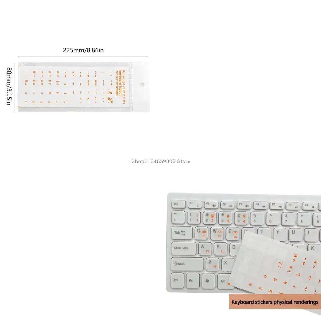 

Korean Keyboard Stickers Matte PVC Keyboard Sticker Letters Transparent for PC