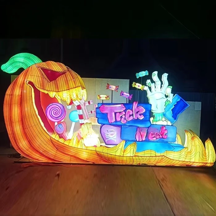 زينة فانوس كبيرة مقاومة للماء على شكل يقطين الهالوين