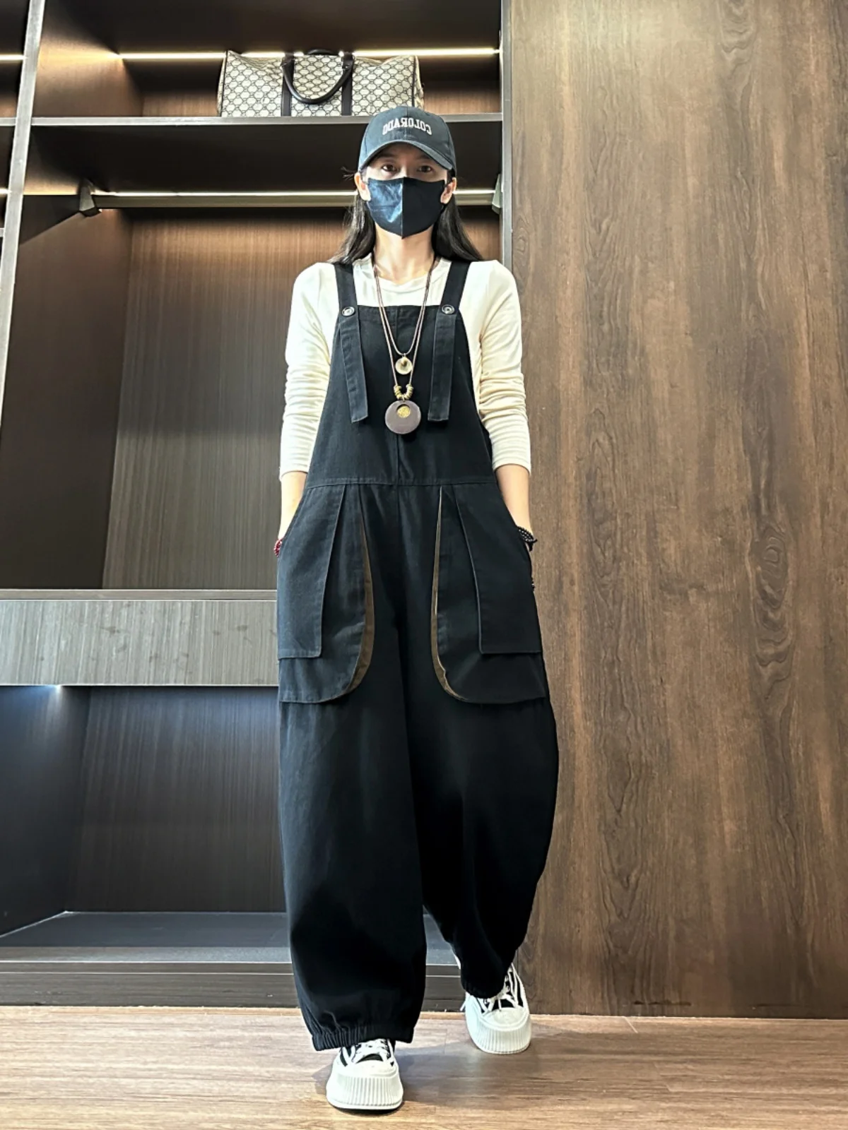 Celana One-Piece Faionable Besar Retro Ukuran Plus Penutup Perut Wanita Overall Anti Penuaan Lentera Manset Pelangsing...
