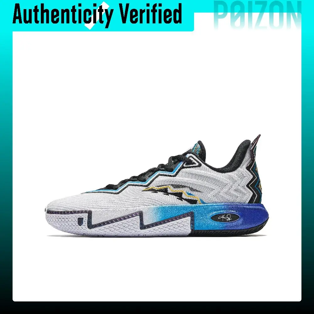 Anta KAI 2 Cushioning Abrasion Resistant Rebound Low top Basketball Shoes Men's White Black Blue 112531111S-1