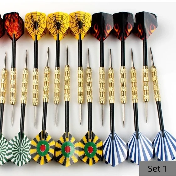 Hot Selling 18 Bundled Iron Copper Plated Darts Professional Darts Set