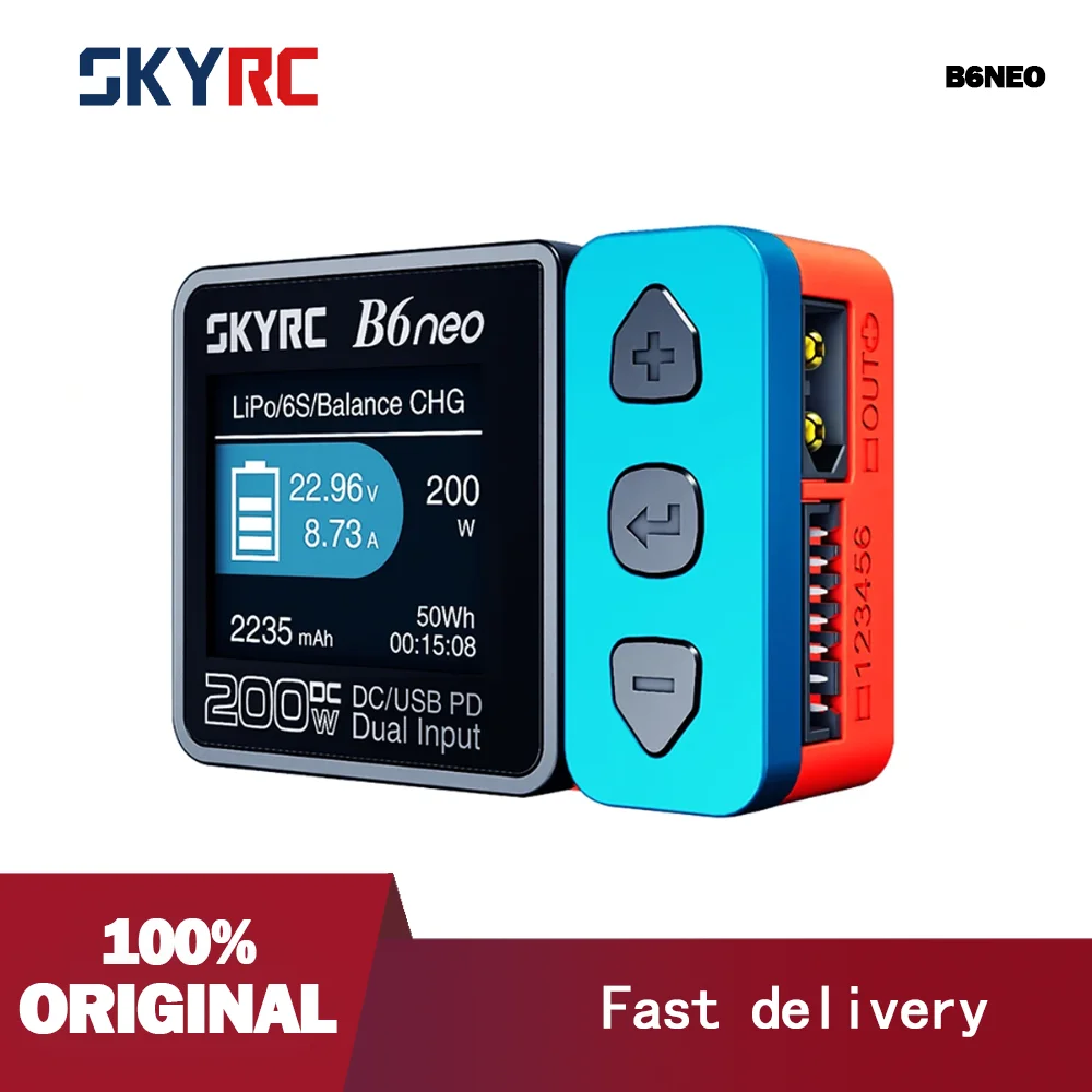 SkyRC B6 neo Smart Charger DC PD 80W LiPo Battery Balance Charger SK-100198 Compact Charger Discharger 1-6S Lipo/LiFe/LiHV/NiMH