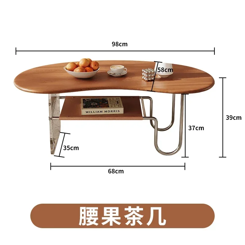

b19 Vintage Solid Wood Tea Table Mid-Ancient French American Cream Style Living Room Home Locker