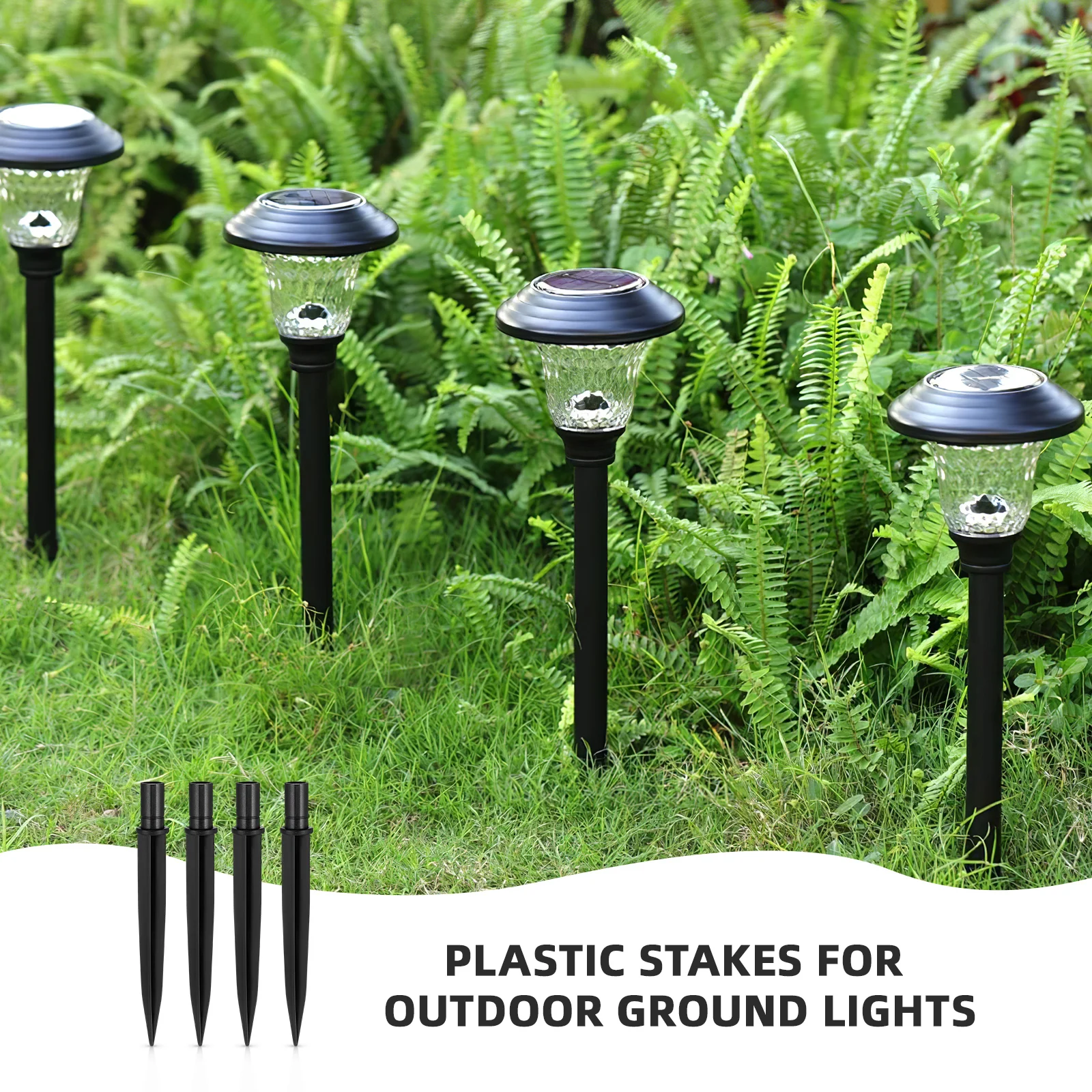 

20pcs Plastic Ground Spikes For Landscape Lights Lightweight Lawn Lamp Stakes Outdoor Garden Decoration Led Spike Party Torch