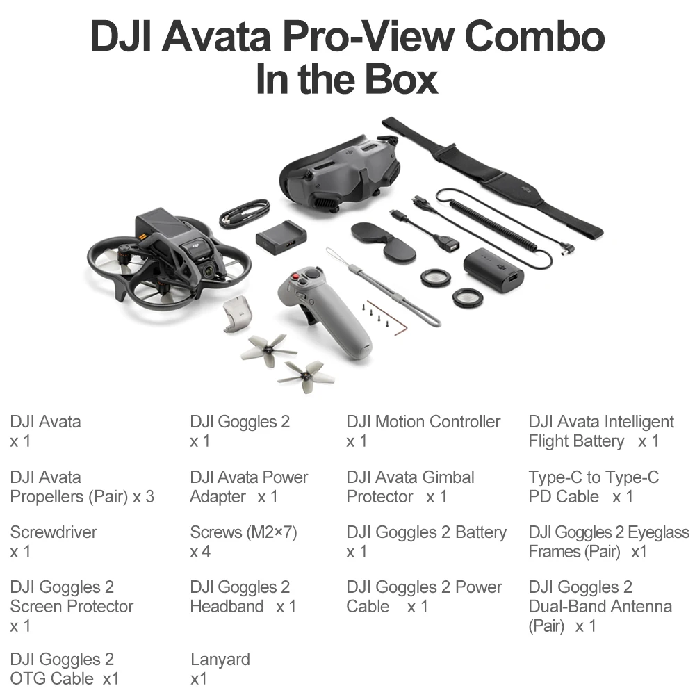 DJI AVATA Pro ดู Combo FPV Drone Quadcopter กับแว่นตา V2 Motion Controller 4K/60fps 155 ° FOV วิดีโอ10Km 1080P Transmission