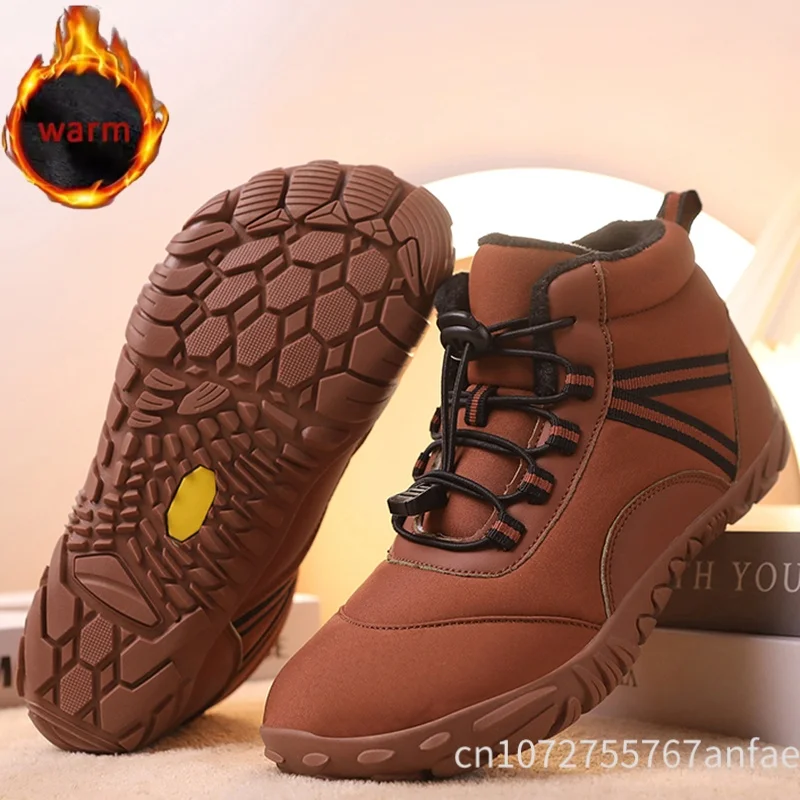 

Womens Winter Thick Warm Cotton Shoes High-Top Snow Boots Waterproof Anti Slip Men's Outdoor High Tops Footwear Wear-resistant