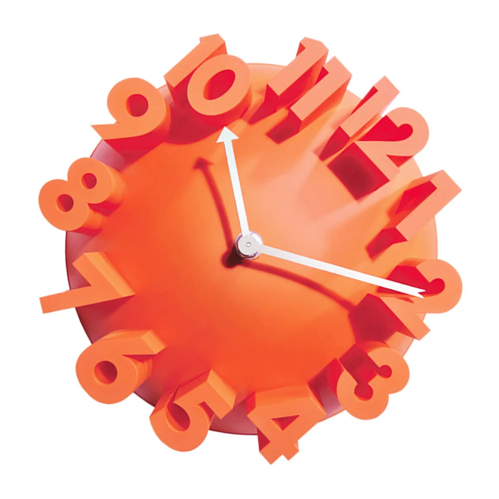 

Orange Stylish Digital Wall Clock Creative Silent Wall Hanging Clock for Bedroom Living Room Office Modern Decor