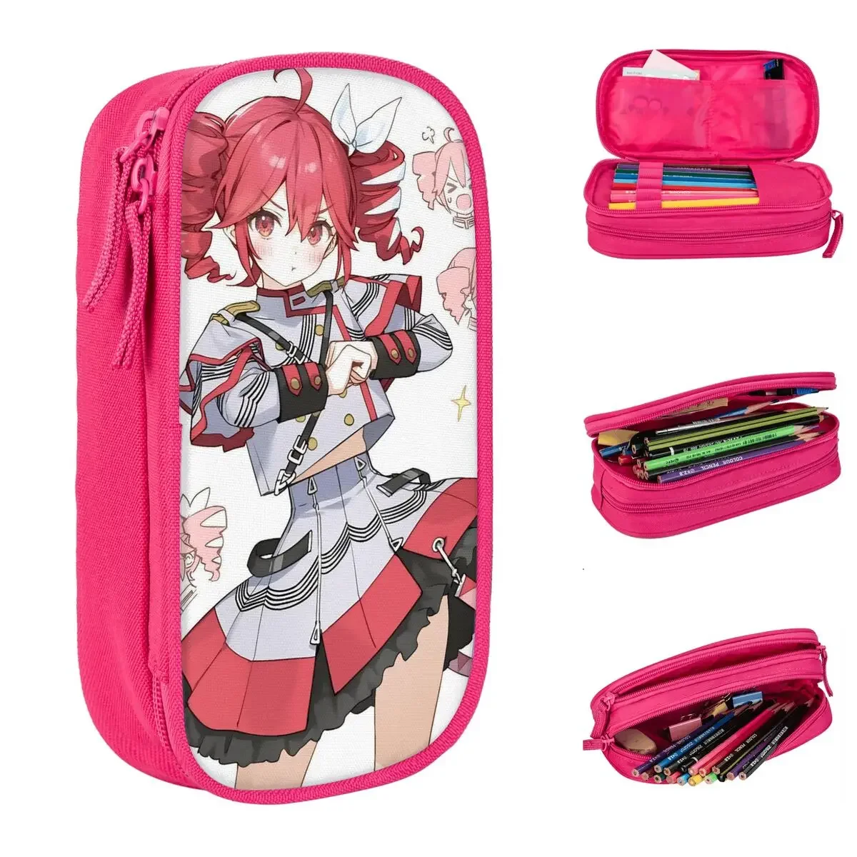 Lovely Kasane Teto Anime Pencil Cases Pencil Box Pen for Student Big Capacity Bag Office Zipper Stationery