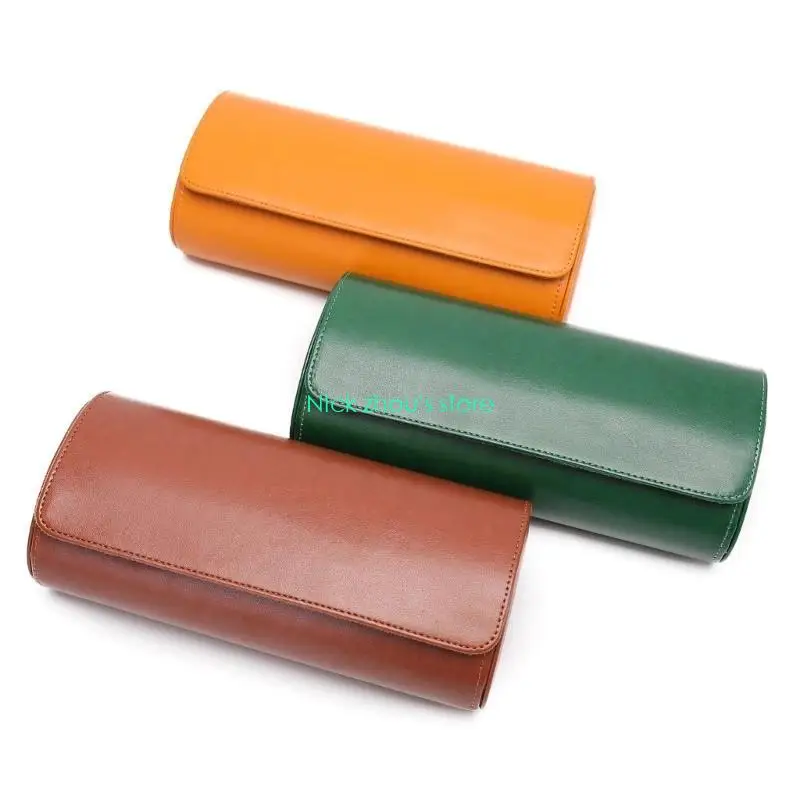 E15E صندوق عرض ساعة أنيق بو حافظة ساعة جلدية صندوق تخزين ساعات ساعة لفة حافظة ساعة منظم مجوهرات للساعات