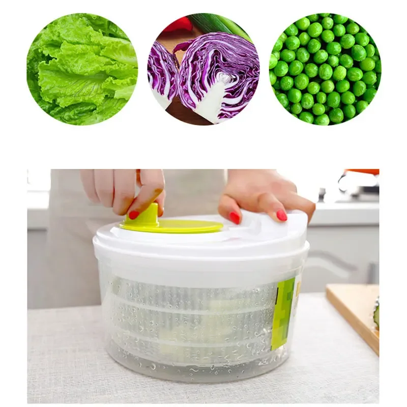 Vegetable Drainer Lettuce Dryer for Kitchen Accessories Gadgets Salad Spinner Dryer Drying for Greens Centrifuge Machine Tools