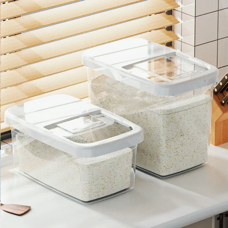 

Rice Storage Box 10/12.5KG Insect Proof and Moisture Proof Sealed Food Grain Dispenser Pet Food Container Kitchen