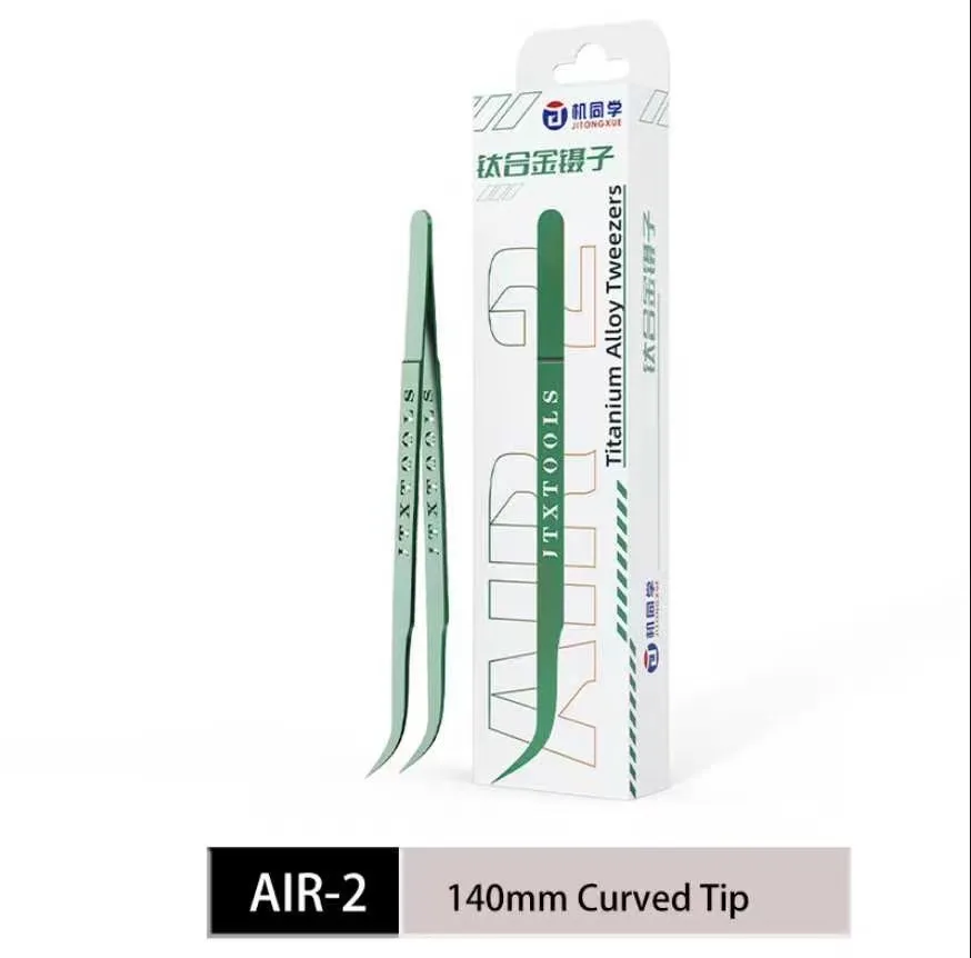 JTX AIR-1 AIR-2 Ultra Light Titanium Alloy Green Tweezers BGA IC Chip Flying Wire Repair Forceps Motherboard Precise Electronics